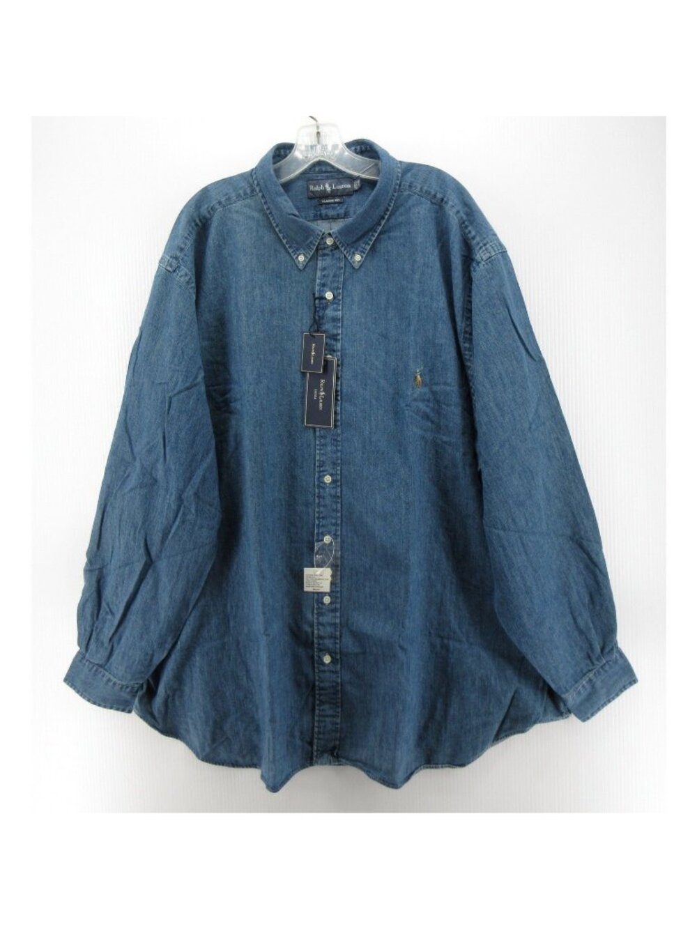 VGT Ralph Lauren Shirt 3XB Big Denim Button Down Flesh Pony Classic Y2K